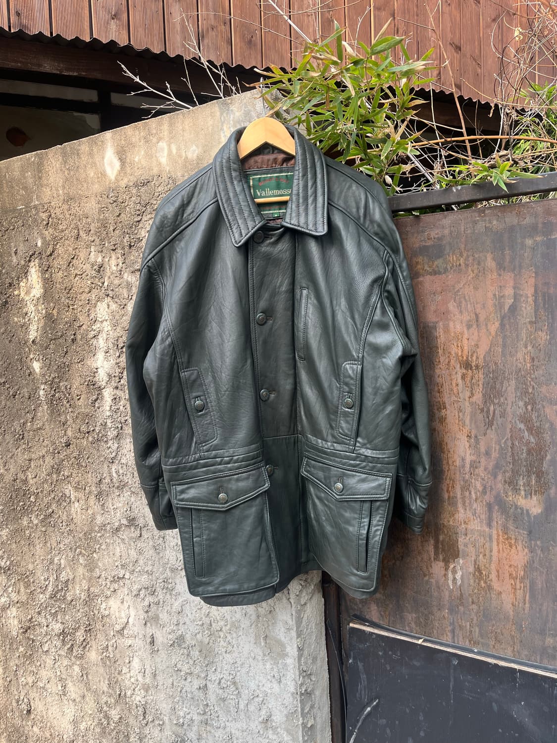 Vintage 양가죽 딥 그린컬러 카코트 상품이미지1