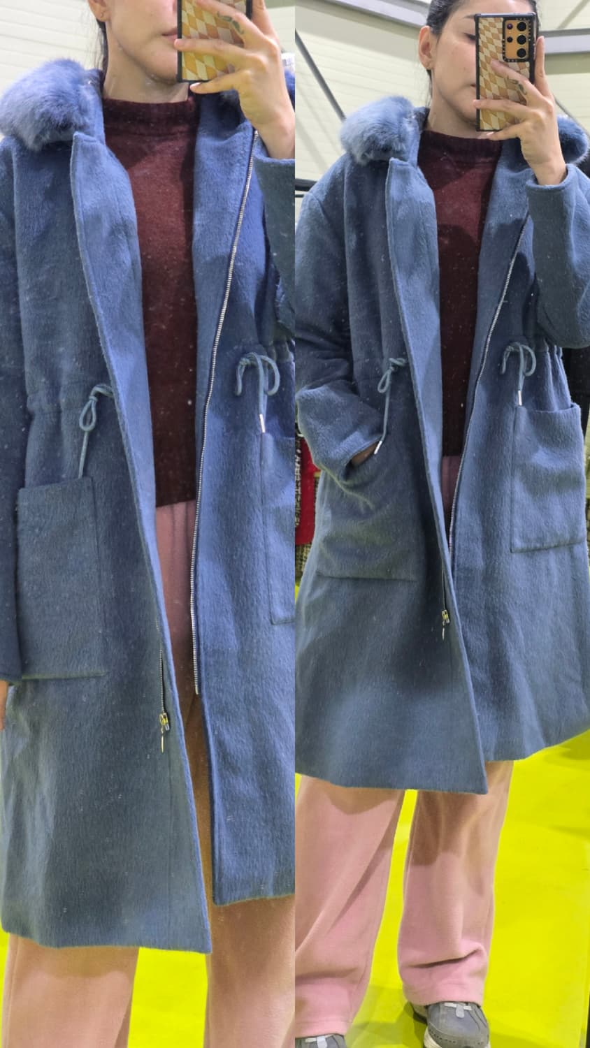 Zhimo 퍼 후드 롱 코트 XL  상품이미지2