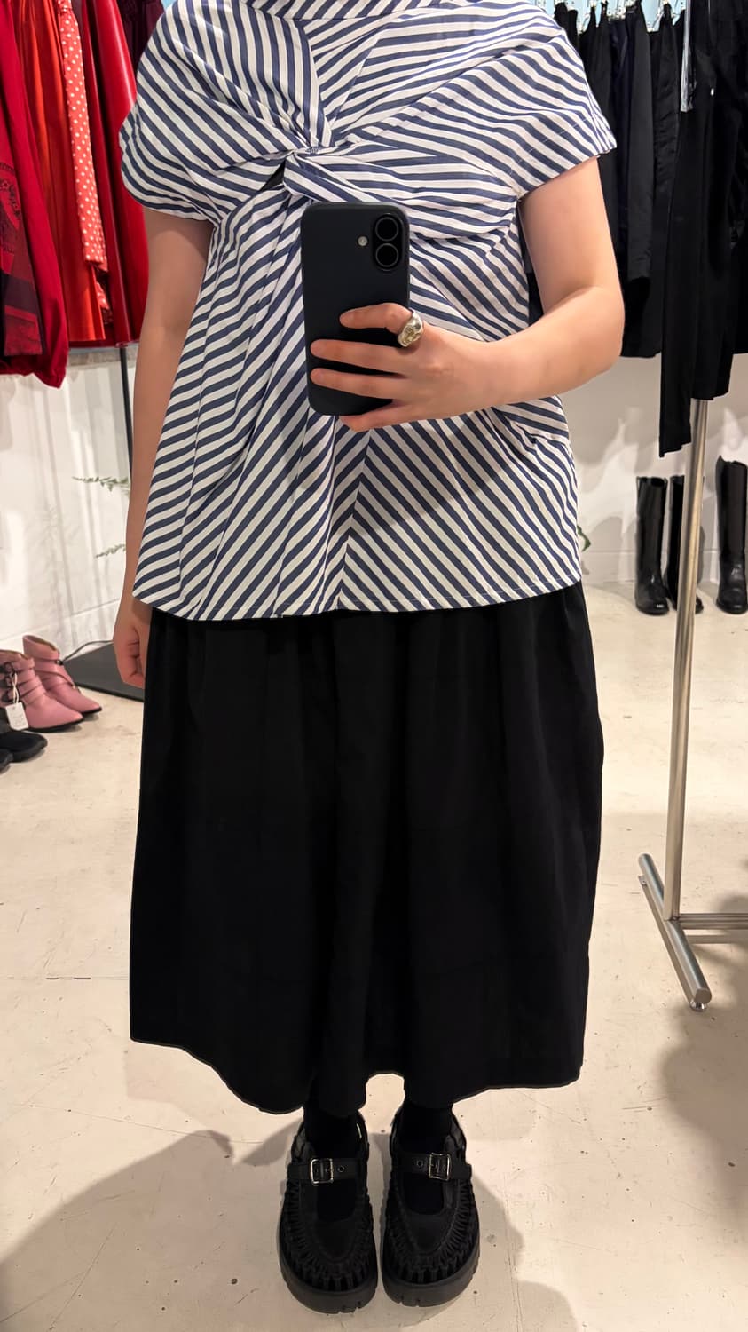 Patchwork Gathered Skirt 상품이미지9
