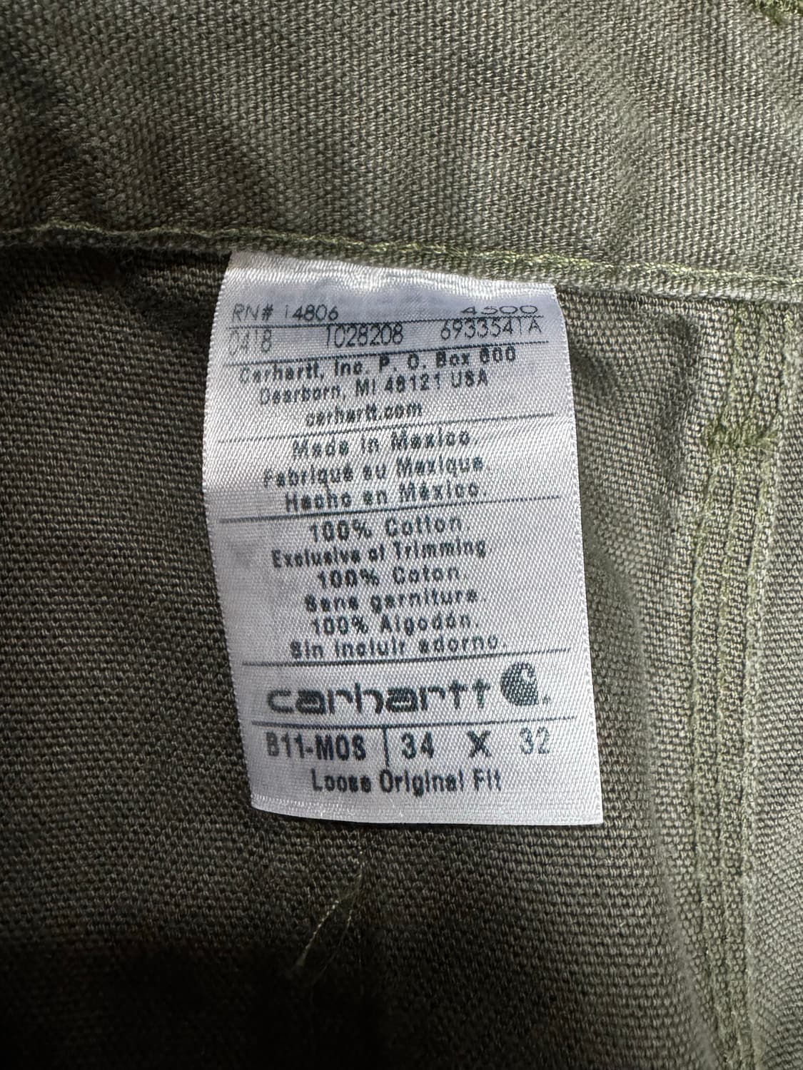 칼하트 싱글니 카펜터팬츠 b11 34x32 상품이미지3