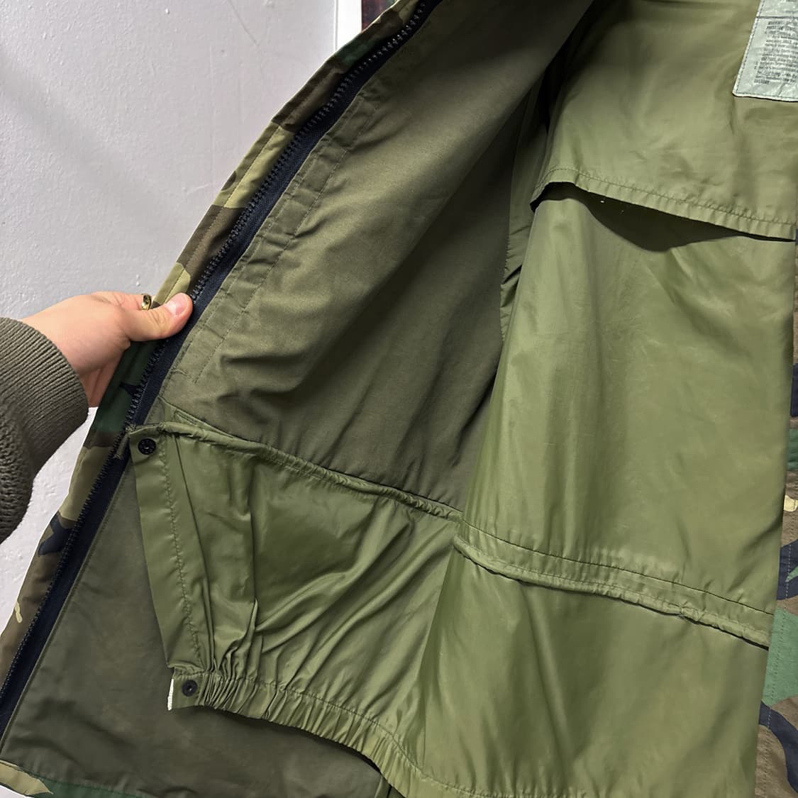 80s 오리지날 U.S ARMY ECWCS 파카 우드랜드 카모 N489 상품이미지8