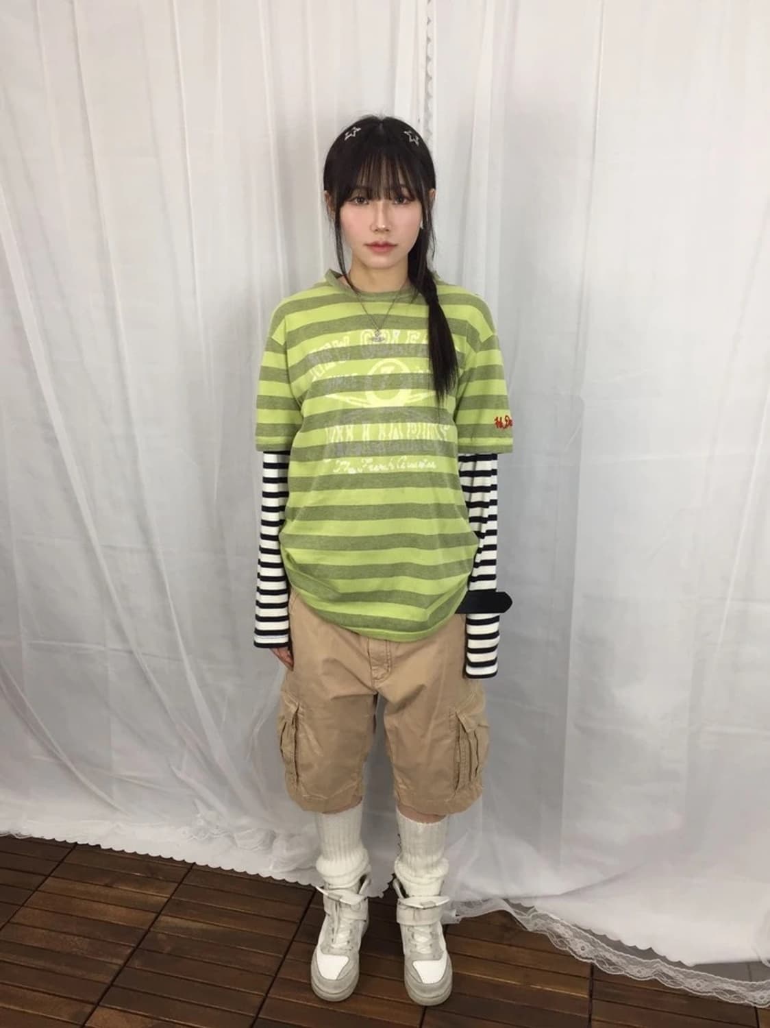 Tommy Hilfiger Green Stripe Tee 상품이미지1