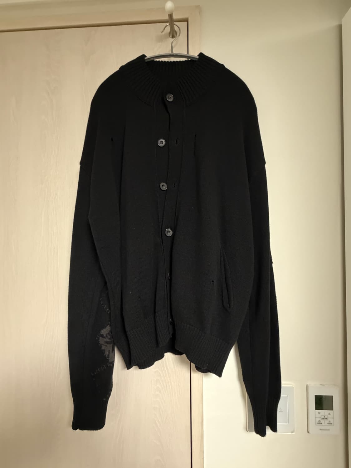 3) 폴리테루 버튼 업 가디건 에스닉 슬리브 블랙 상품이미지1