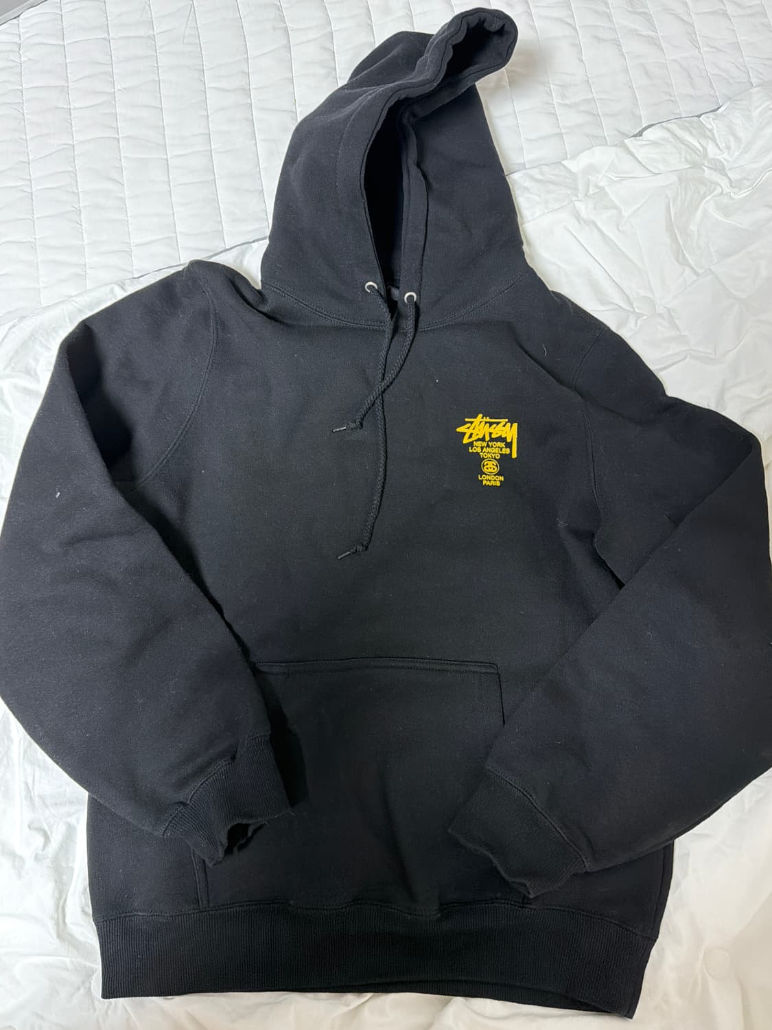 스투시 월드투어 빅로고 후드티 black/yellow 상품이미지2