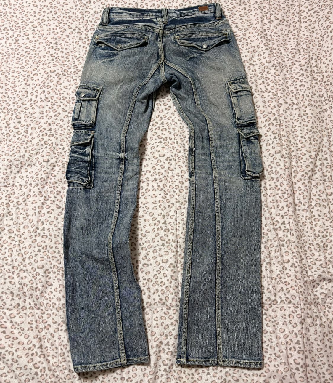 니콜 클럽 포맨 핀터깔 펑크 와투케 워싱 핀턱 카고 바이커 데님 팬츠 상품이미지2