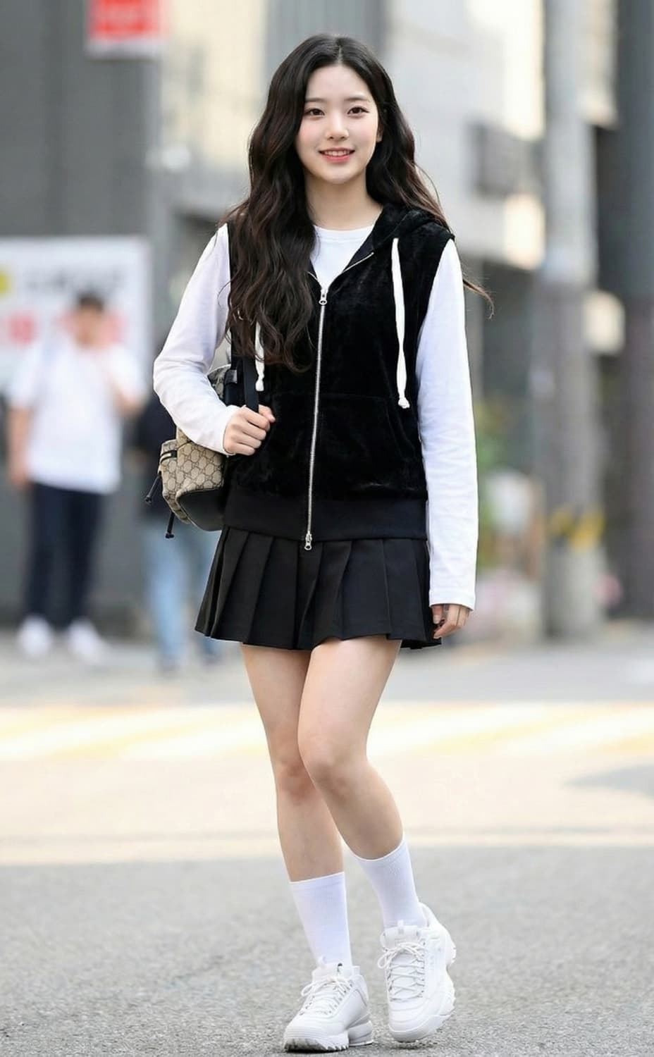 몽키타임. 여자 벨벳 더블 집업 민소매 후디_M 상품이미지1