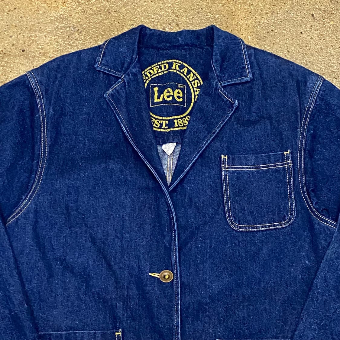 레어 90s Made in USA 빈티지 Lee 블레이저 데님자켓 청자켓 상품이미지3