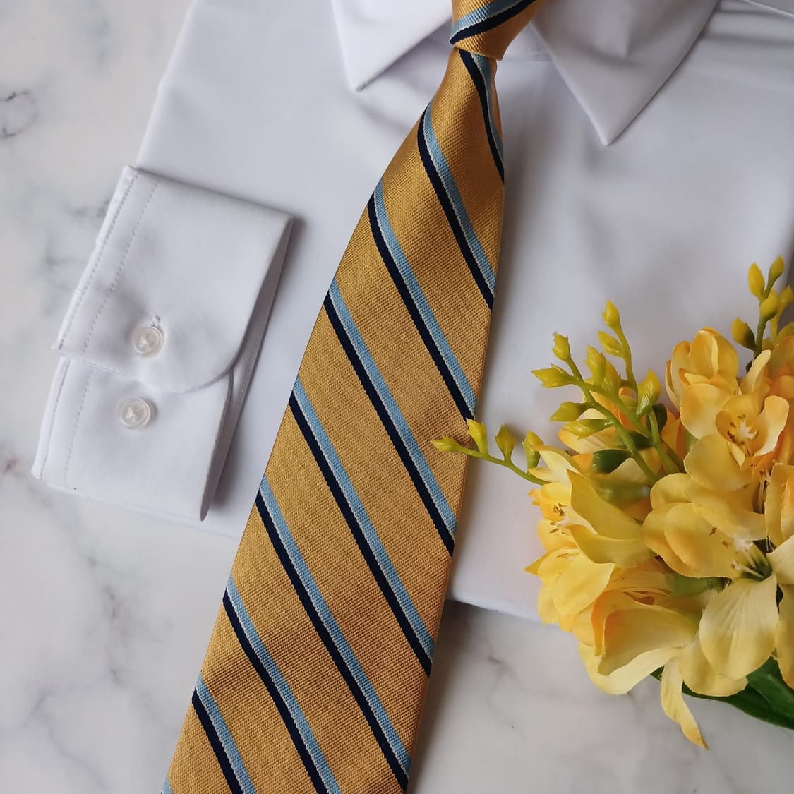 브룩스 브라더스 실크 옐로우 넥타이 9.5cm A+~A A19153
 상품이미지5