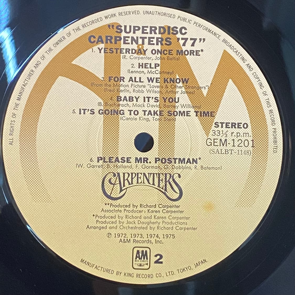 (LP) Carpenters - Superdisc Carpenters ' 상품이미지5