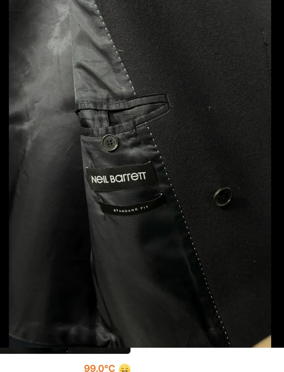 닐바렛 검정색 더블 겨울 코트 100 상품이미지7