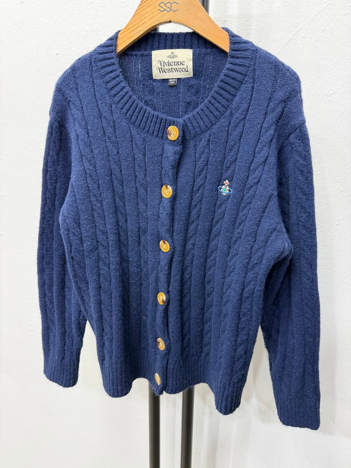 정품) 비비안웨스트우드 여성 케이블 니트 가디건 M 상품이미지3