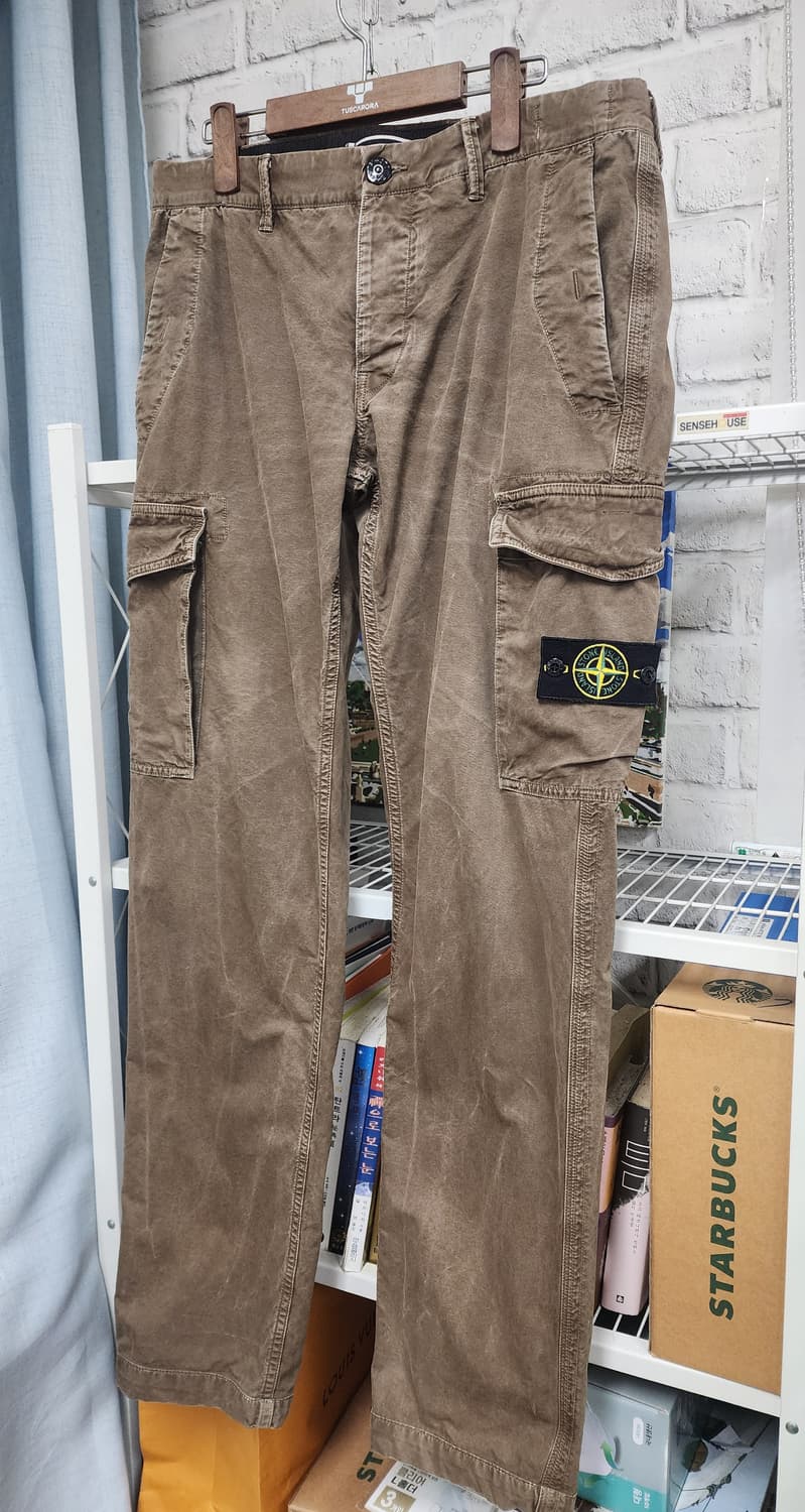 스톤아일랜드 카고팬츠 34 워싱 와펜 슬림핏 코튼팬츠 MM36 상품이미지2