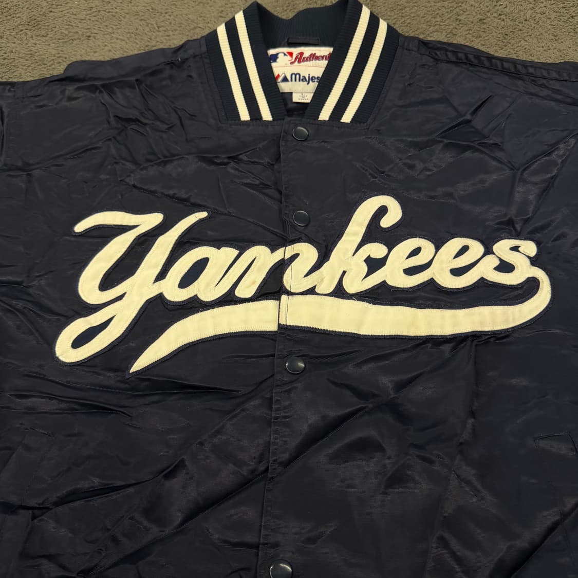 [ 정품/L ] 마제스틱 뉴욕양키스 스타디움 바시티 자켓 상품이미지6