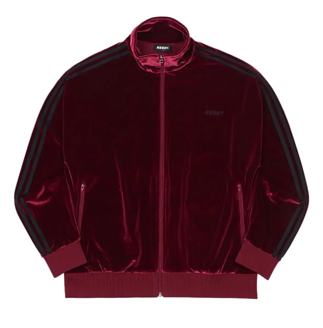 널디 벨벳 트랙탑 져지 버건디 s 상품이미지1