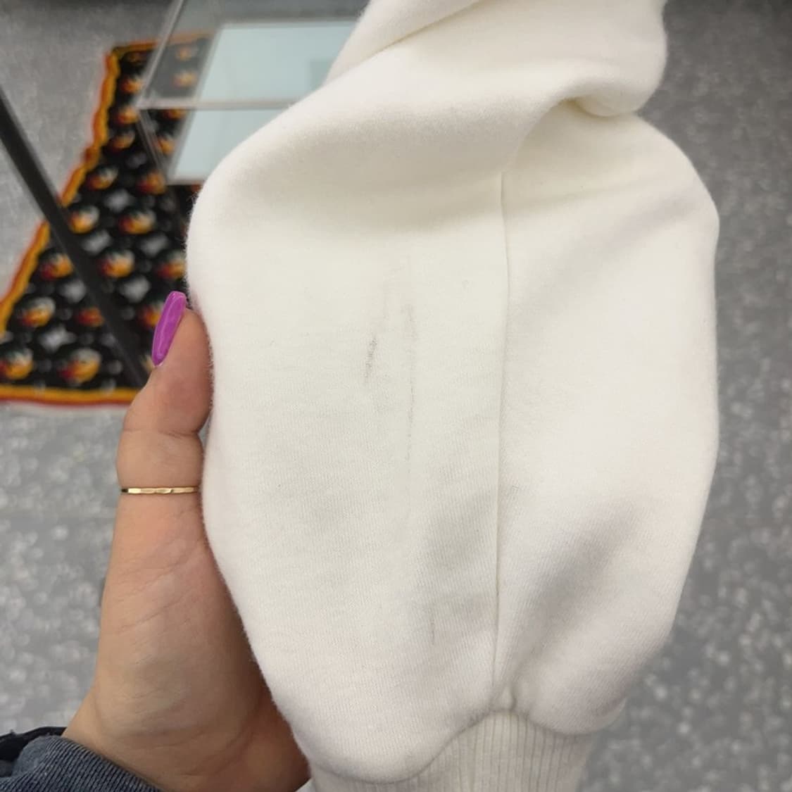 필라 사이드라인 배색 레인보우 크롭 후드집업 M C06556 상품이미지8