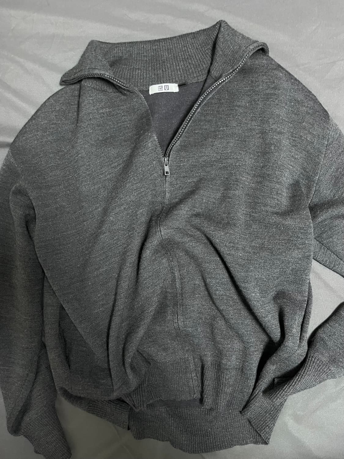 유니클로 더블페이스집업재킷 그레이 상품이미지3