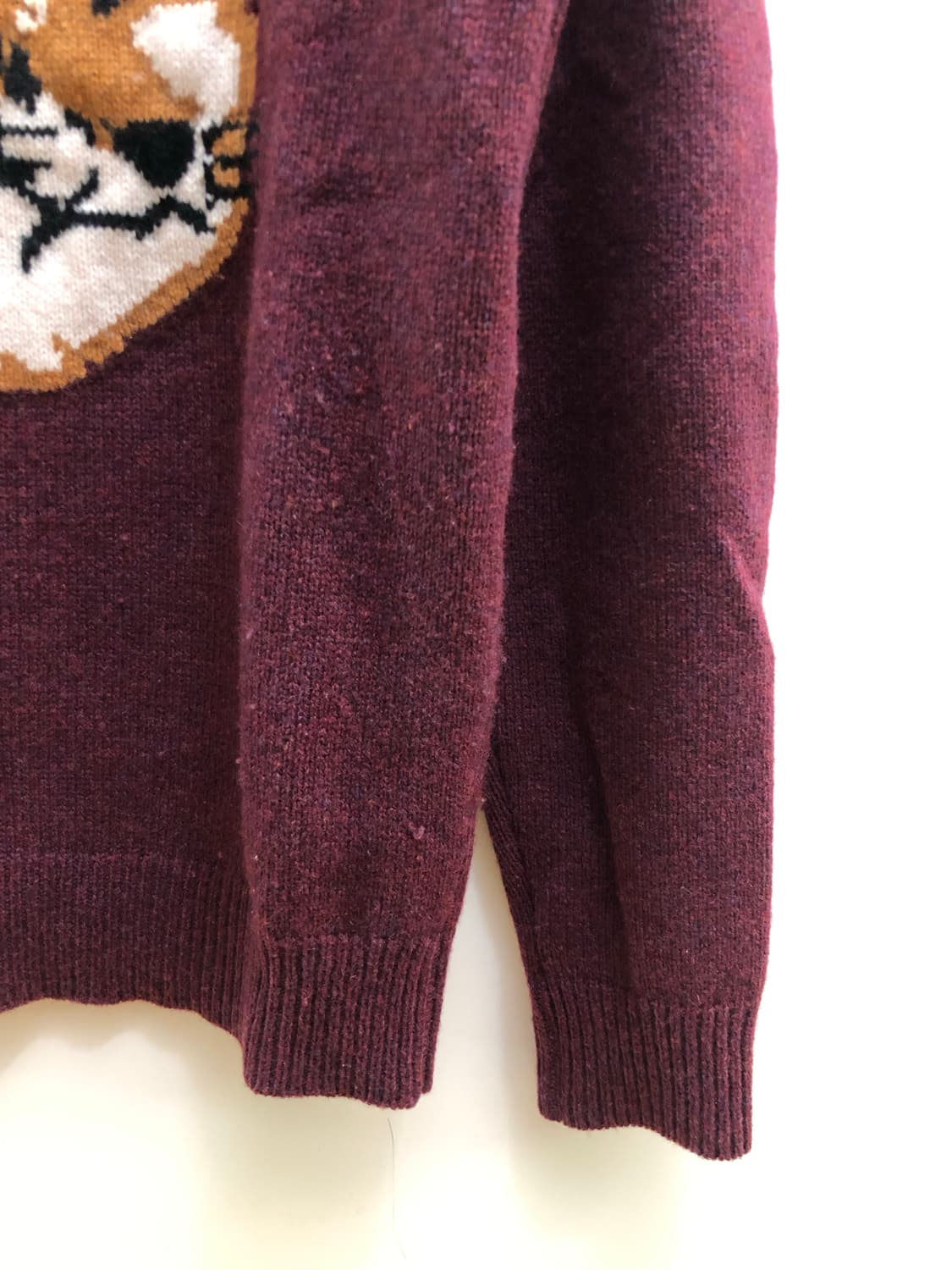 [남성L] 메종키츠네 폭스헤드 니트 버건디 상품이미지10