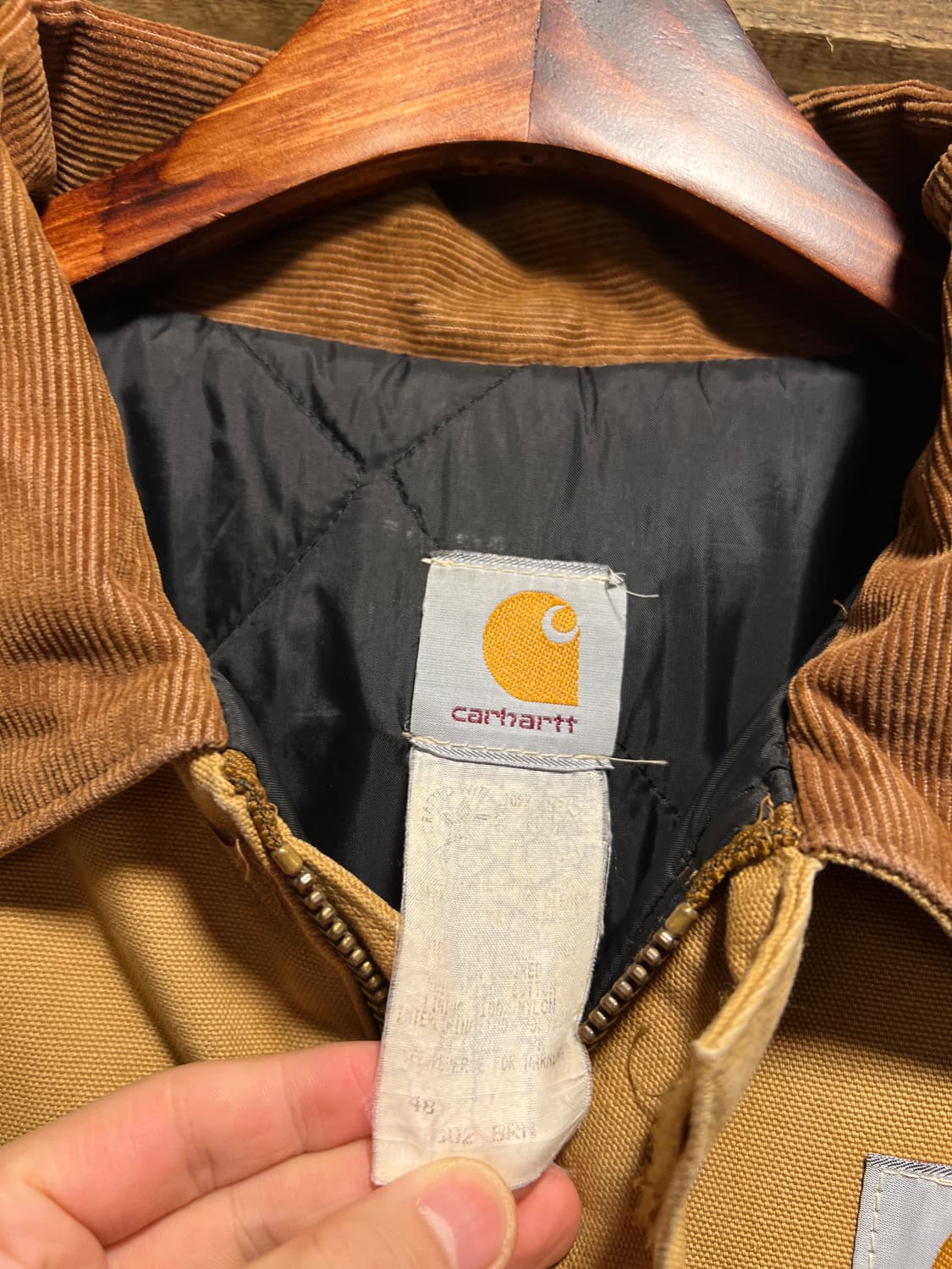 [XL]90's 칼하트 Made in USA 더티워싱 아크틱 워크자켓 상품이미지2