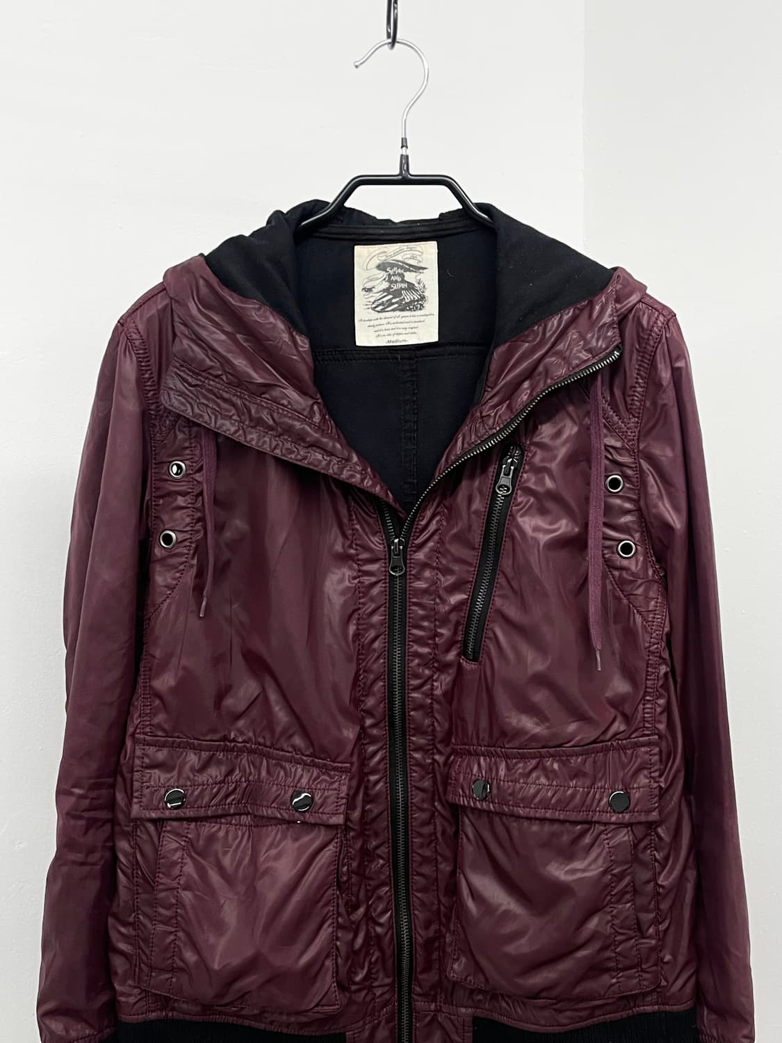 그런지 버건디 투웨이 디테일 자켓  상품이미지5