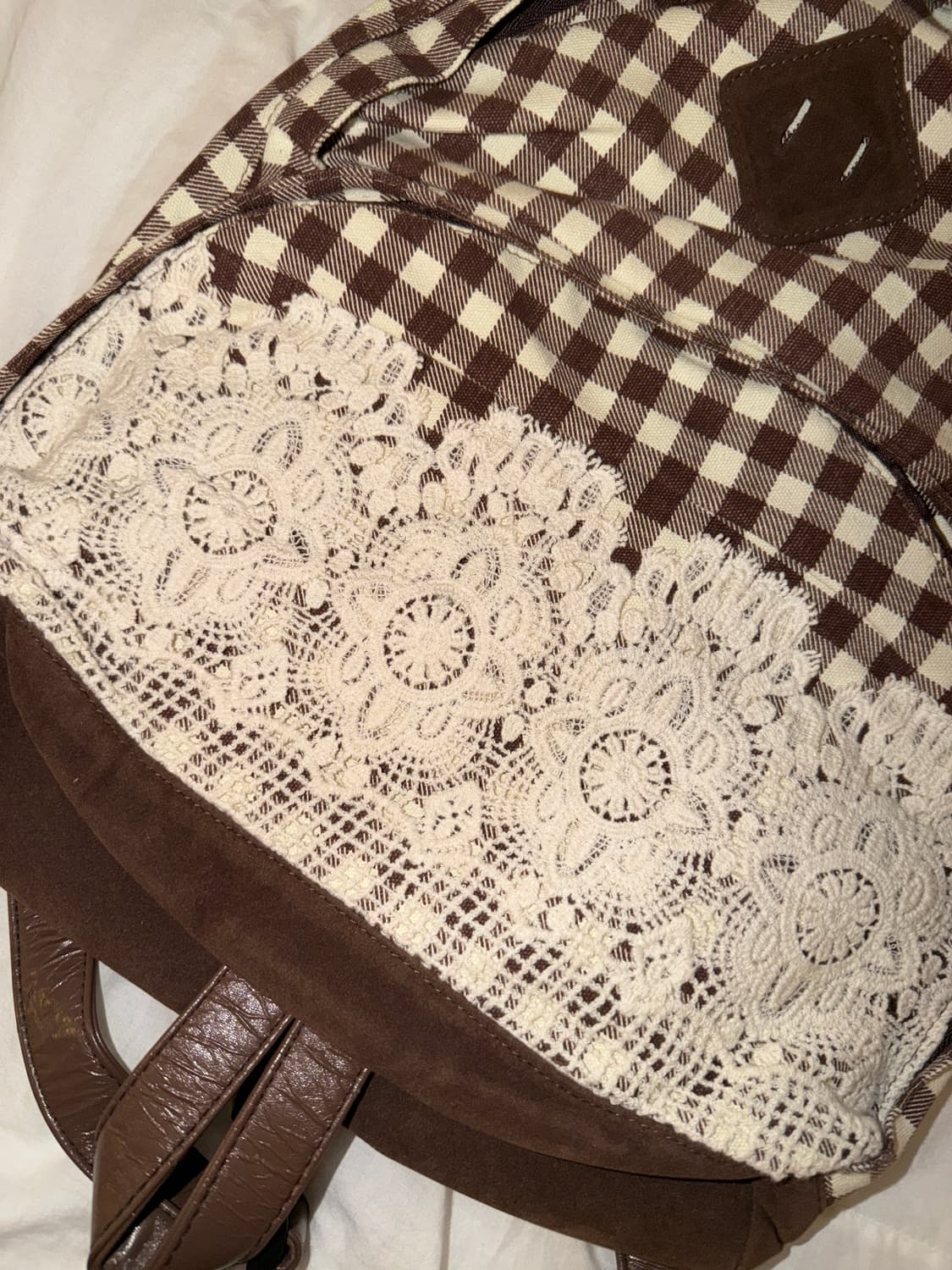 일본 페어리그런지 초코레이스 체크 백팩 모리걸 상품이미지5