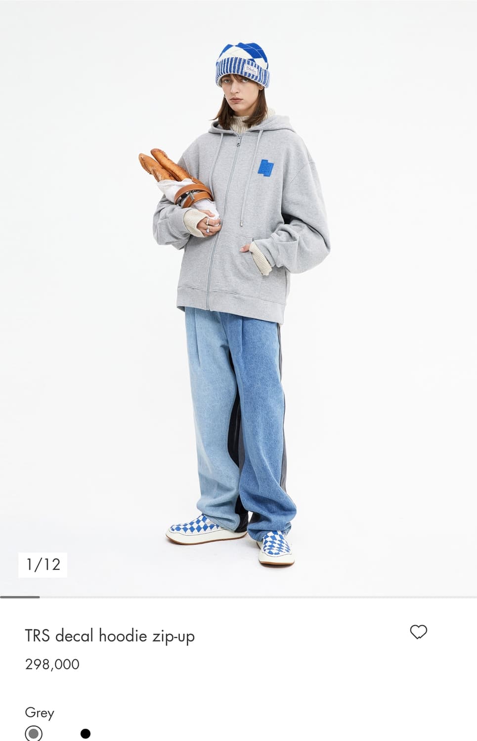 아더에러 trs 데칼 후드 집업 그레이 A1 상품이미지1