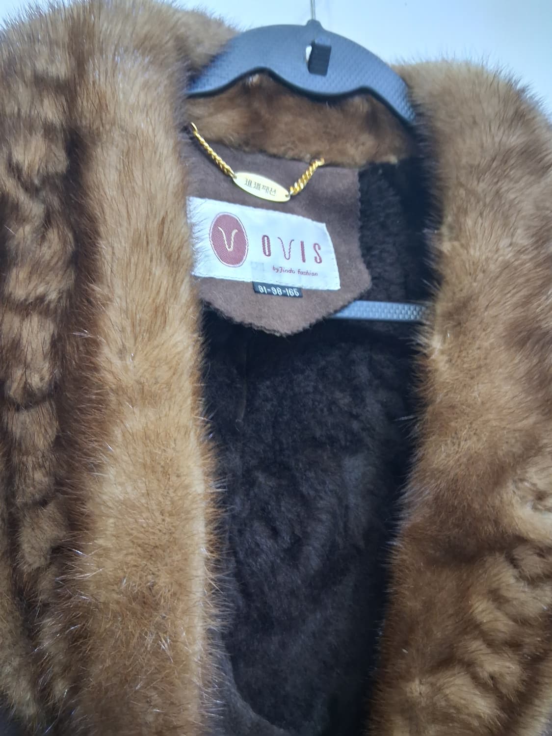 진도모피 OVIS 오비스 양가죽 양모 무스탕 코트 91-98-165 상품이미지2