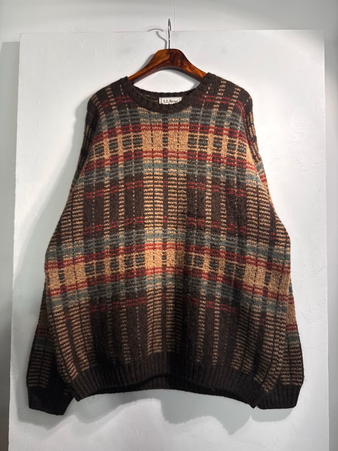LL BEAN 엘엘빈 1980년대 빈티지 울 100% 니트 L C507 상품이미지1