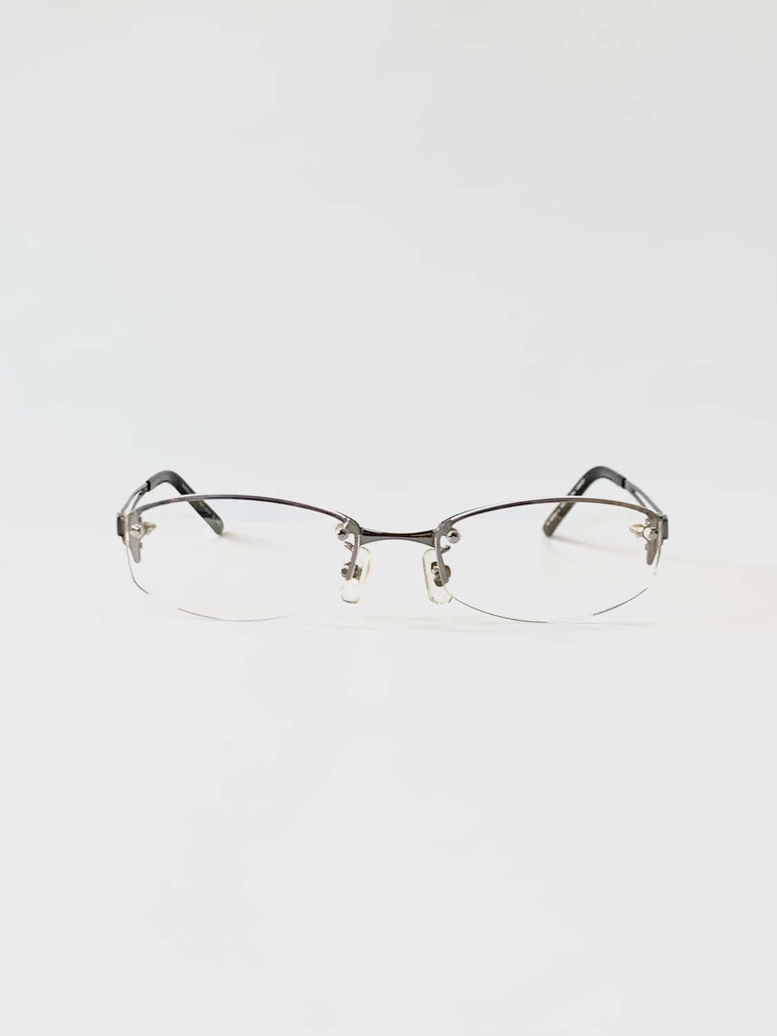 [픽키-640] 실버 티타늄 안경 무테 하프림 상품이미지2