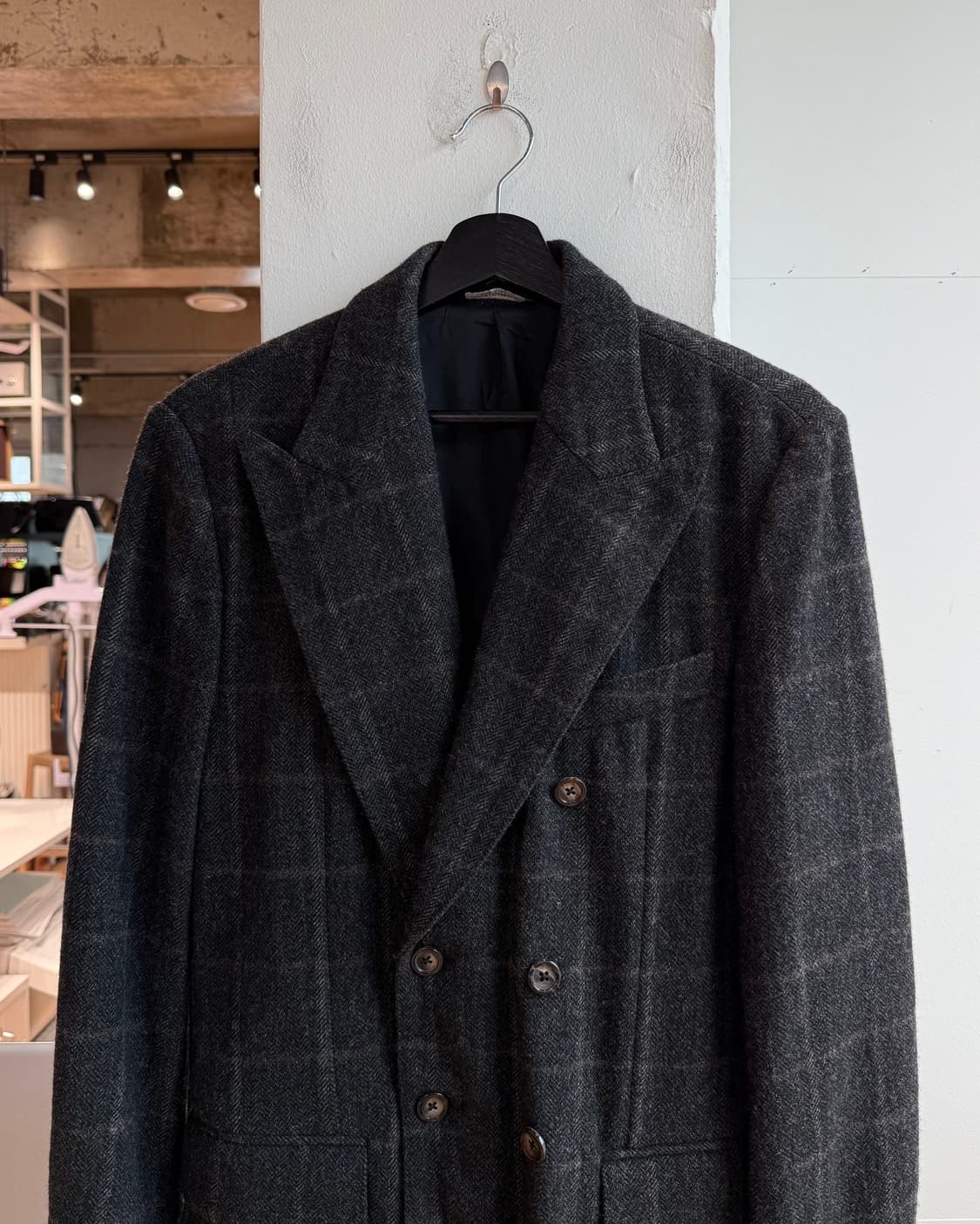 돌체앤가바나 차콜 체크 더블 브레스티드 블레이저 자켓  상품이미지3