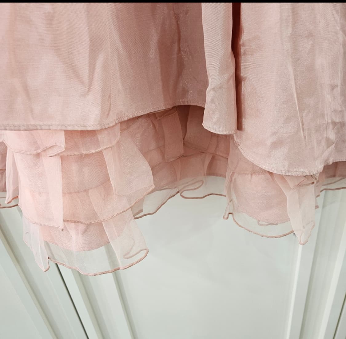 피치 베이비핑크 레이어드 튤 원피스 상품이미지4