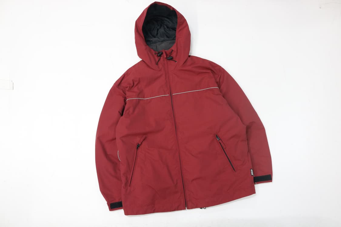 포인트스퀘어 빈티지 리플렉티브 라인 버건디 후드 윈드브레이커 (M) 상품이미지2