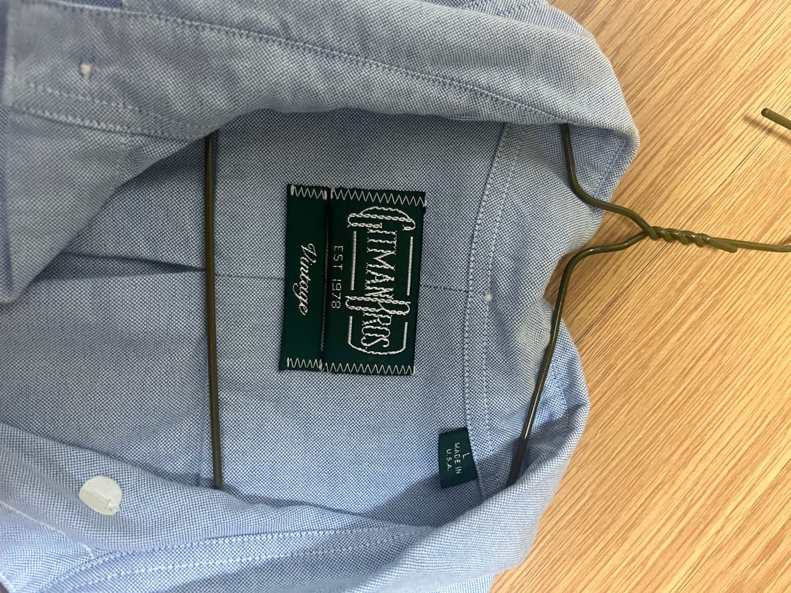 짓먼빈티지 하늘색 옥스포드 셔츠 L사이즈 상품이미지2