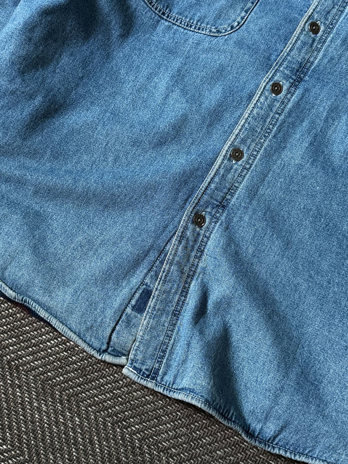 90s 리바이스 체크 플리스 라인 중청 데님셔츠 (110) 상품이미지5