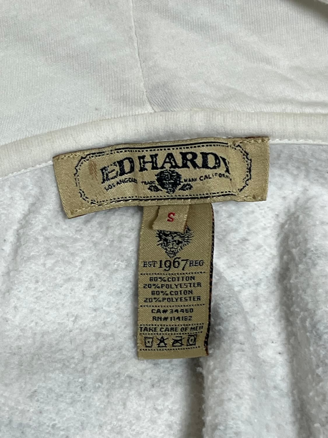 ED HARDY 화이트 후드집업 S 상품이미지4