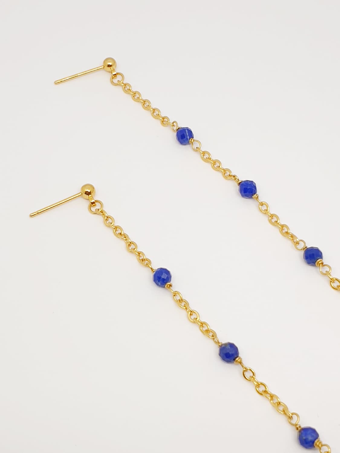 마린블루 라피스 체인 귀걸이 상품이미지3