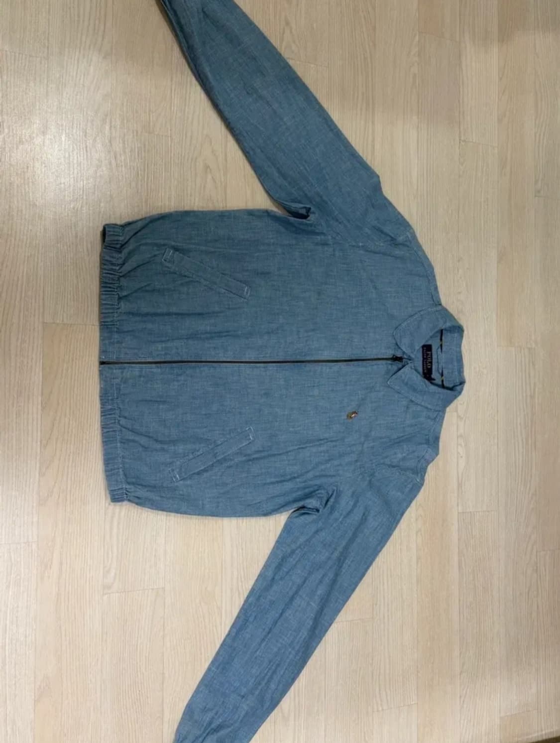 폴로 샴브레이 베이포트 자켓 QR라벨 상품이미지2