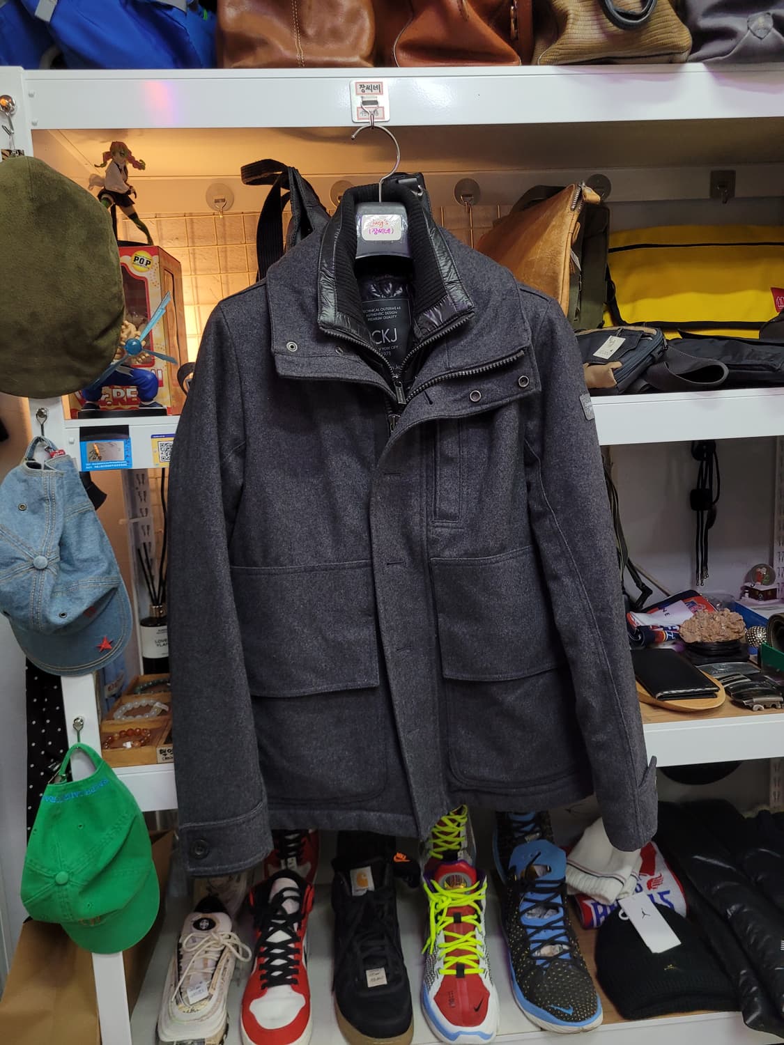 CKJ 캘빈클라인 그레이 양모 패딩 점퍼 (내피분리형) 상품이미지1