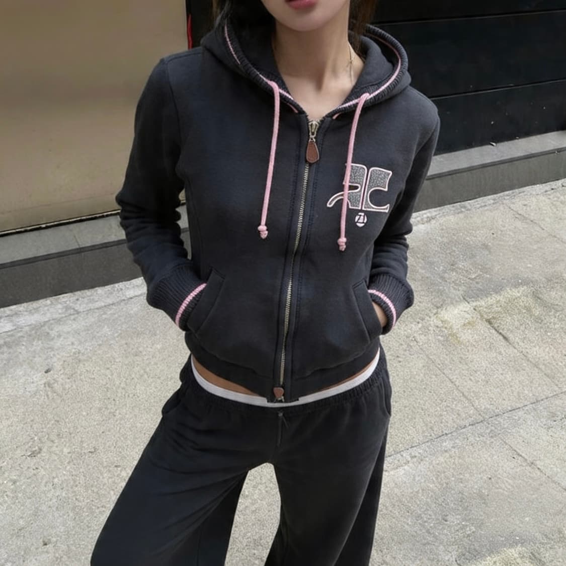 꾸레쥬 후드집업 상품이미지1