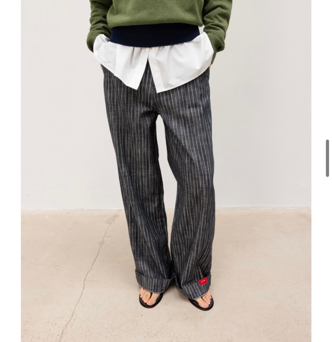 문달 grain denim indigo stripe 데님 팬츠 상품이미지1