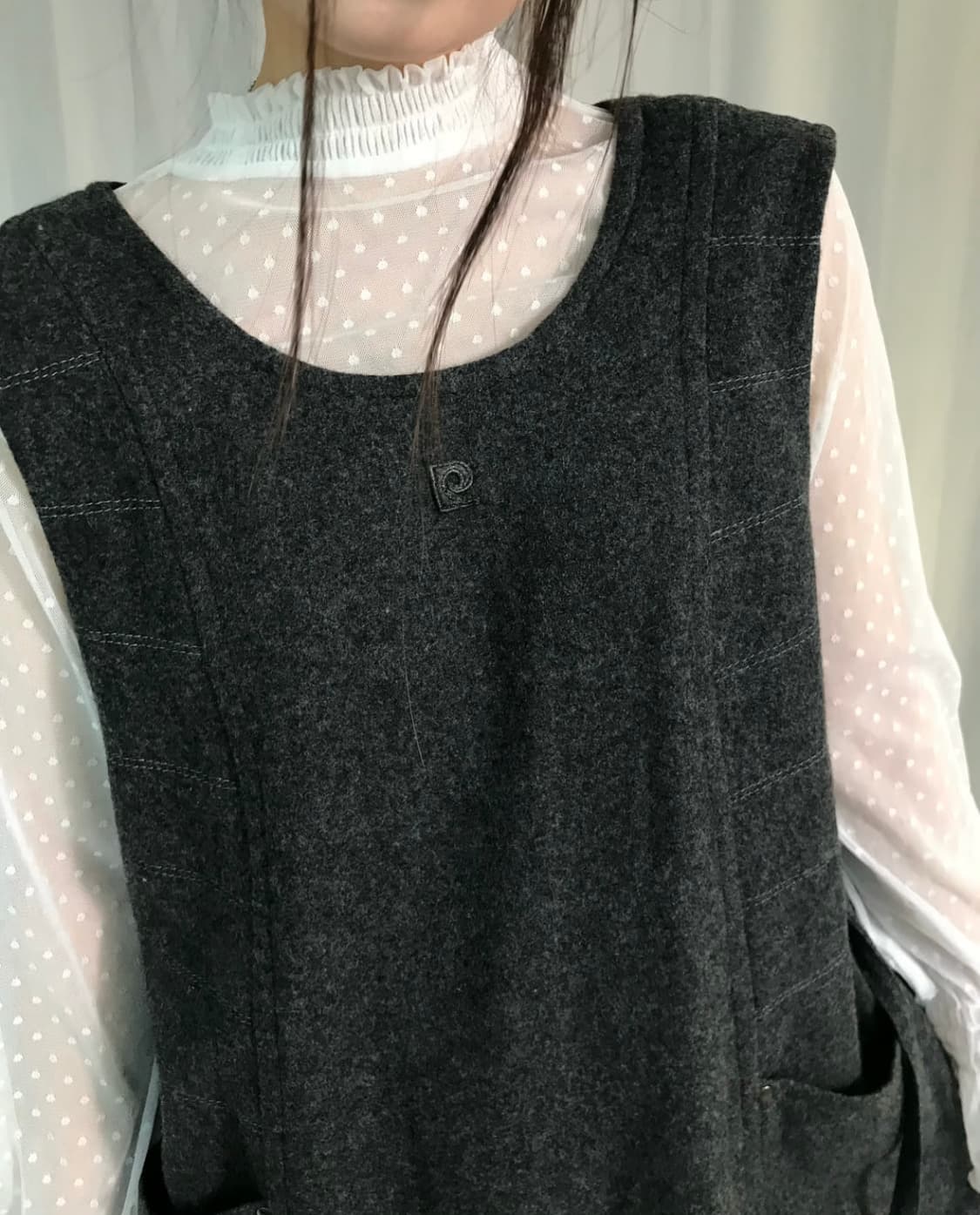 레이어드 도트 블라우스 상품이미지1