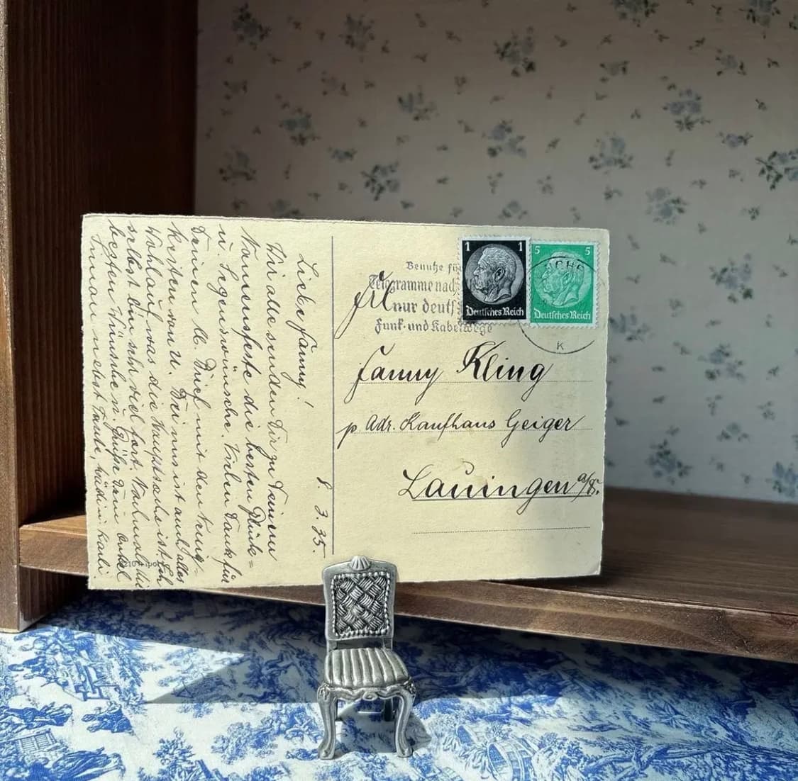 빈티지 주석 미니어처 체어 카드 홀더 상품이미지5