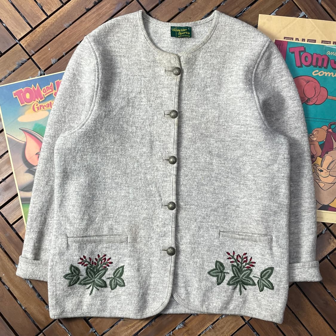 [XL]90’s 오스트레일리아 자수 울 가디건 상품이미지1