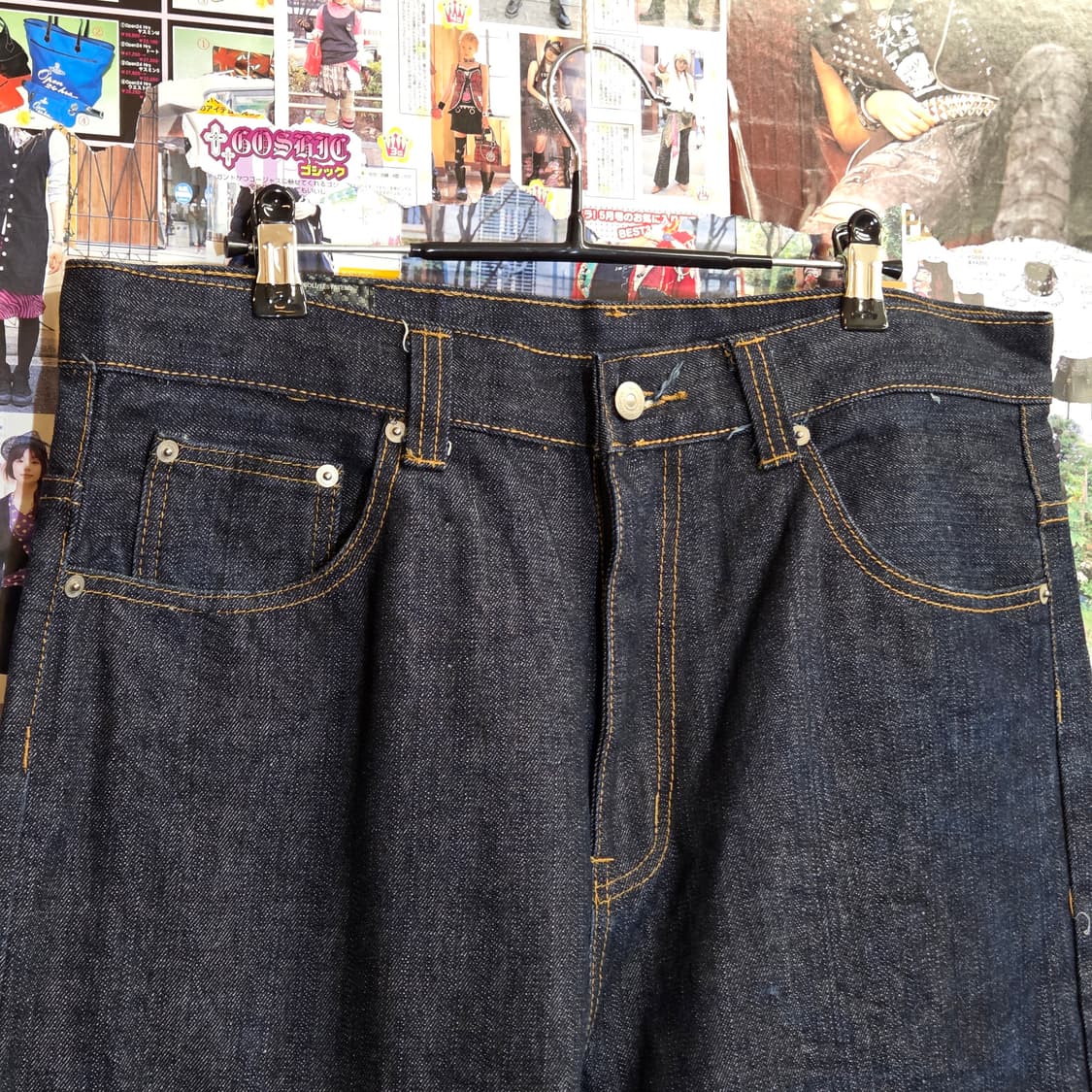 포켓 프린팅 롤업 생지 데님 팬츠 상품이미지7