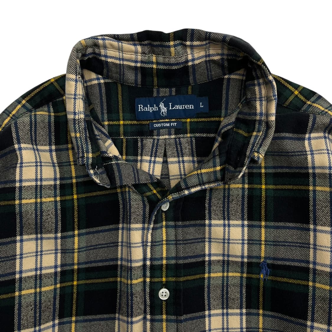 폴로 랄프로렌 블루포니 딥그린 타탄체크 울 셔츠 L 상품이미지5