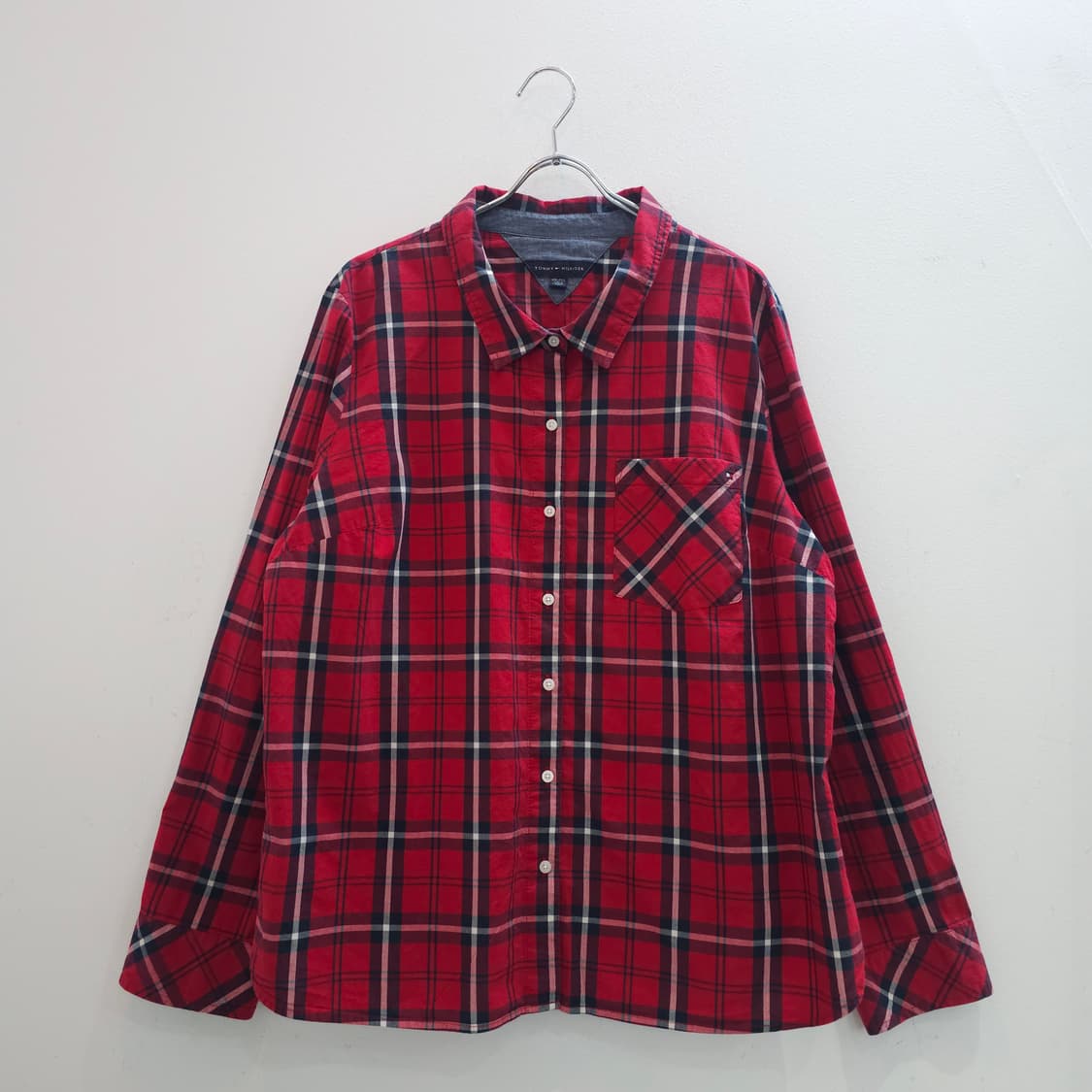 타미힐피커 레드 체크 셔츠 상품이미지1