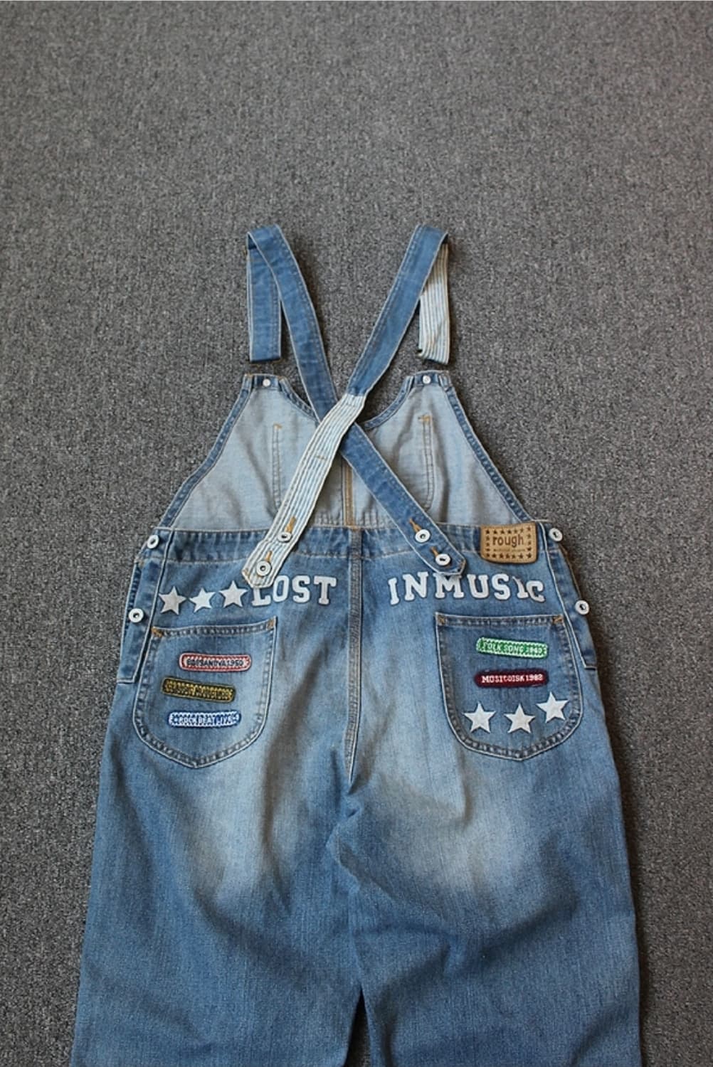 Rough 빈티지 데님 멜빵 오버롤 상품이미지2