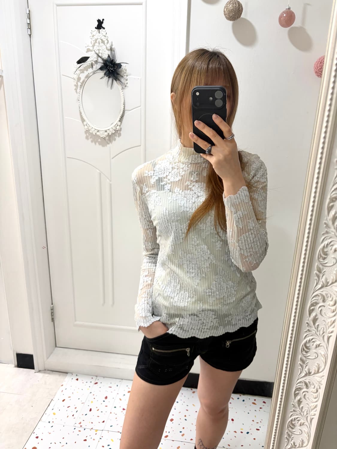 sheer floral blouse 상품이미지6