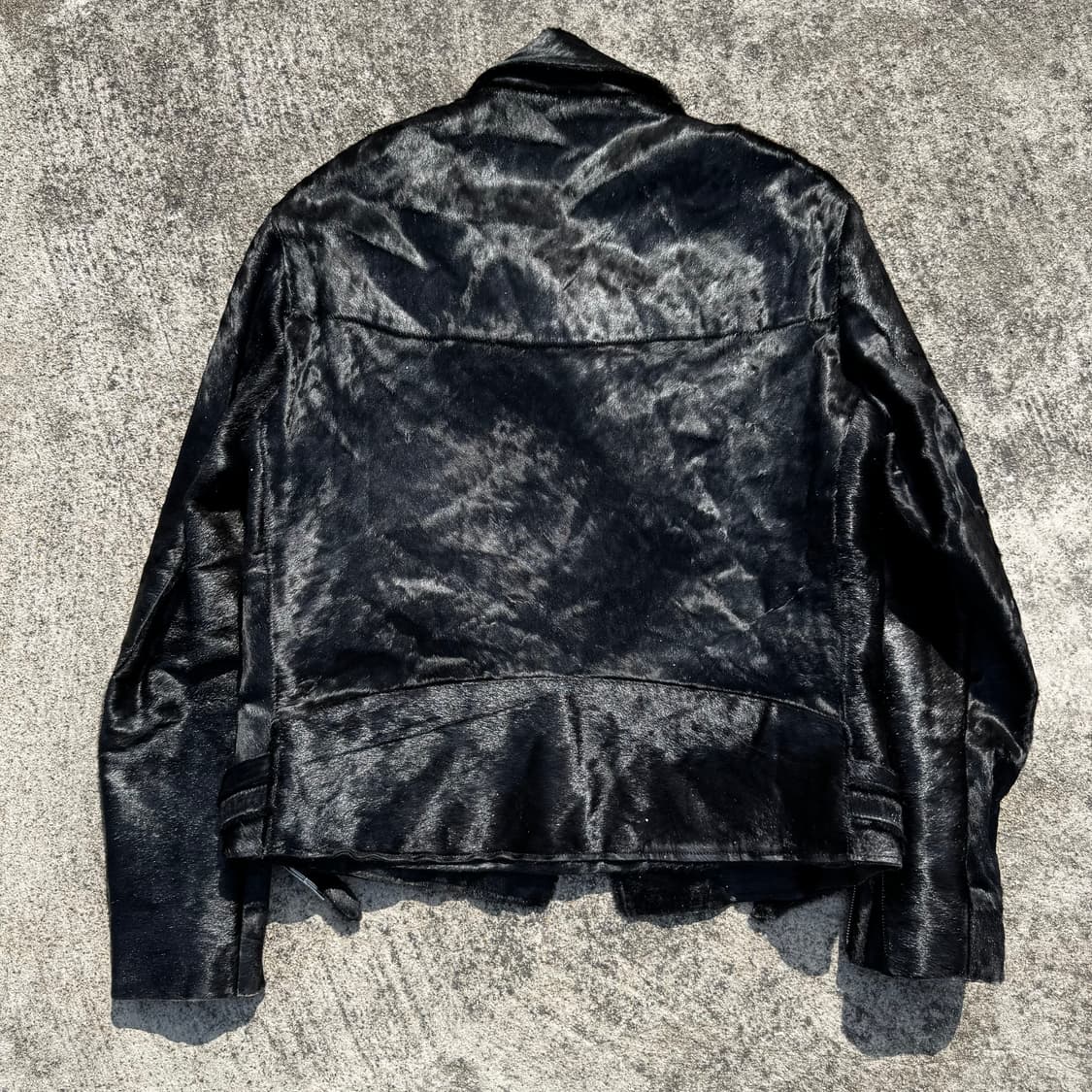 [XL] Unknown Calfskin 송치 가죽 레더 라이더 자켓 상품이미지2