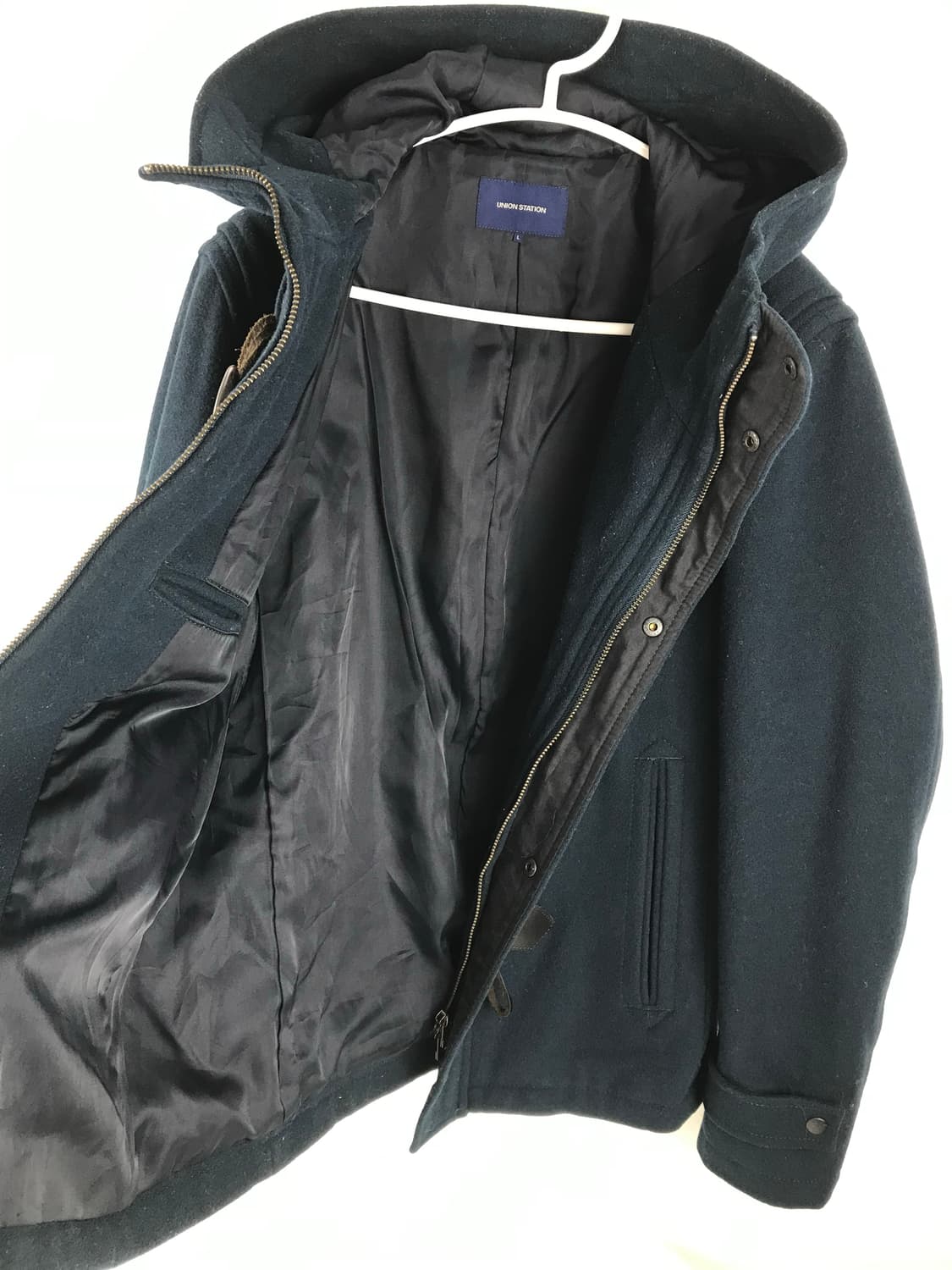 아메카지 떡볶이 하프코트 숏코트 더플코트 자켓 후드 더플자켓 청록색 상품이미지4