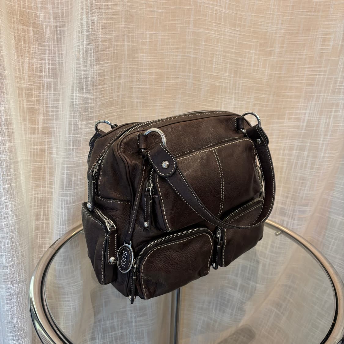 정품 토즈 레더 스티치 토트백     상품이미지2